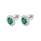 Aros Oro Blanco 18Kt Diamantes 41Pts Esmeralda Central - Miniatura 1