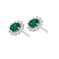Aros Oro Blanco 18Kt Diamantes 41Pts Esmeralda Central - Miniatura 3