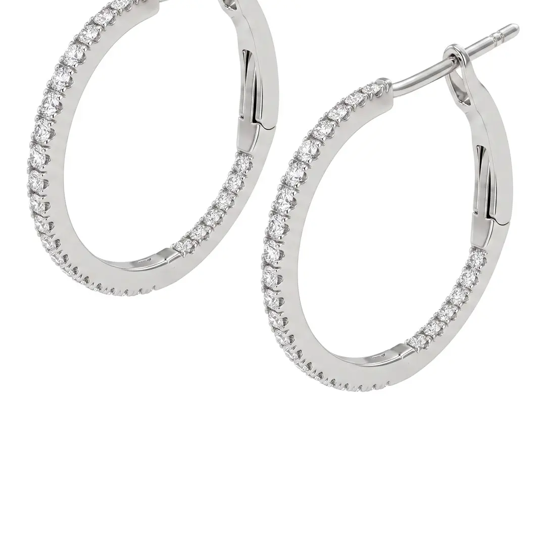 Aros Oro 18kt Argollas Diamantes 13Pts 3