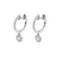 Aros Oro Blanco 18Kt Argollas Colgantes Diamantes 38Pts