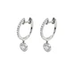 Aros Oro Blanco 18Kt Argollas Colgantes Diamantes 38Pts - Miniatura 1