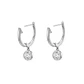 Aros Oro Blanco 18Kt Argollas Colgantes Diamantes 38Pts - Miniatura 2