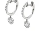 Aros Oro Blanco 18Kt Argollas Colgantes Diamantes 38Pts - Miniatura 3