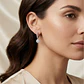 Aros Oro Blanco 18Kt Argollas Colgantes Diamantes 38Pts - Miniatura 4