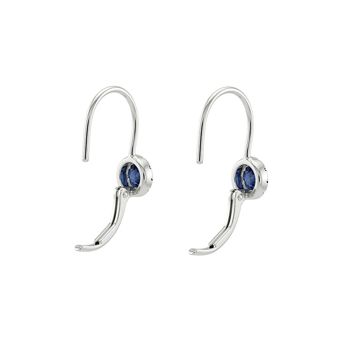 Aros  Oro 18kt Colgantes  Diamantes 9Pts con Zafiro 2