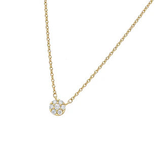 Collar  Oro  18kt  Flor Colgante Circon