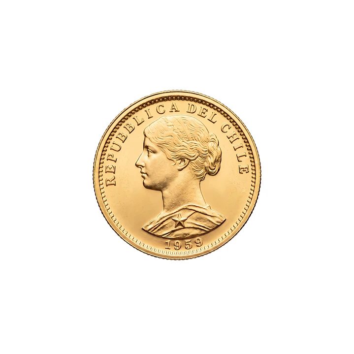 Moneda de Oro 20 Pesos de Chile 1959 1