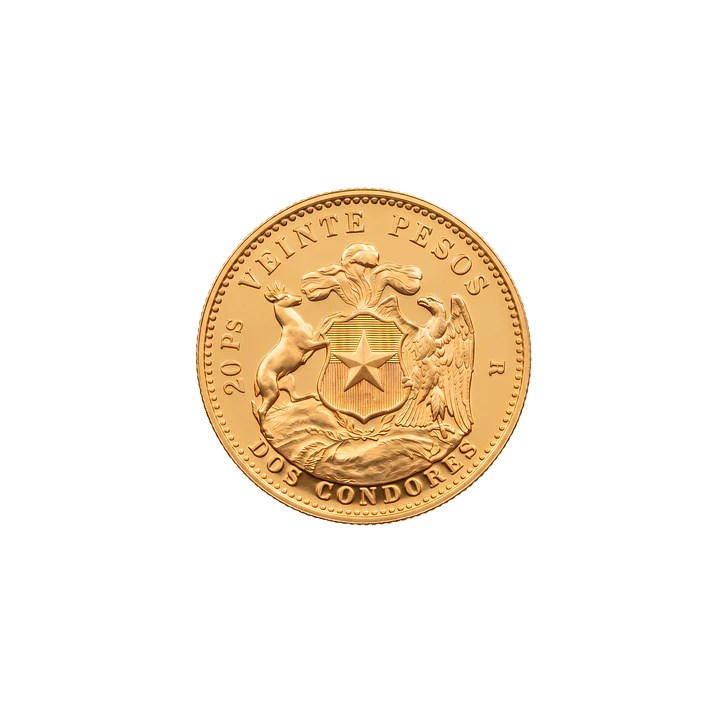 Moneda de Oro 20 Pesos de Chile 1959 2