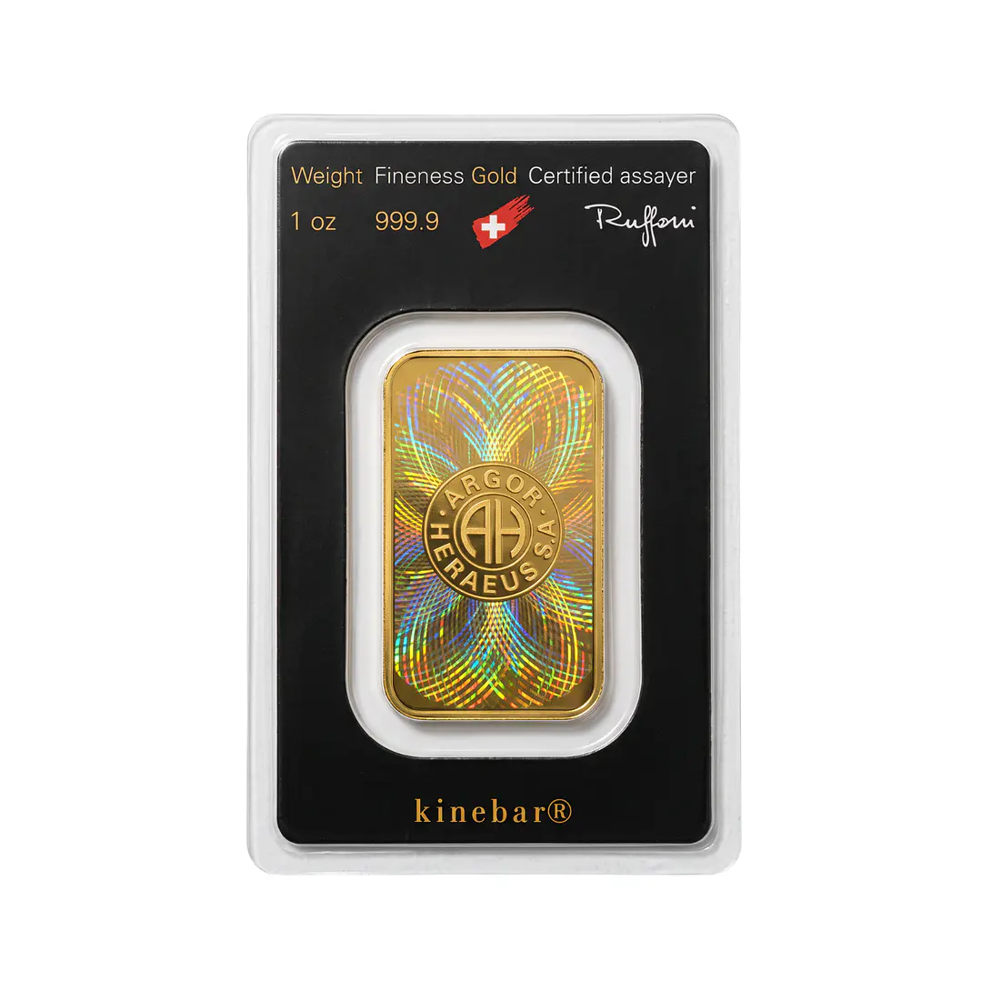 Lingote de Oro Fino 24K Argor-Heraeus 1 Onza Troy 2