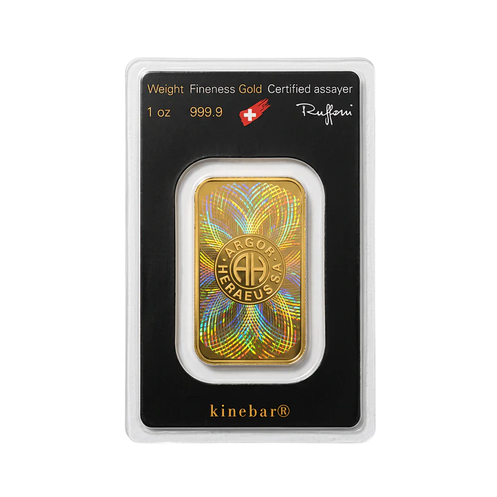 Lingote de Oro Fino 24K Argor-Heraeus 1 Onza Troy 2