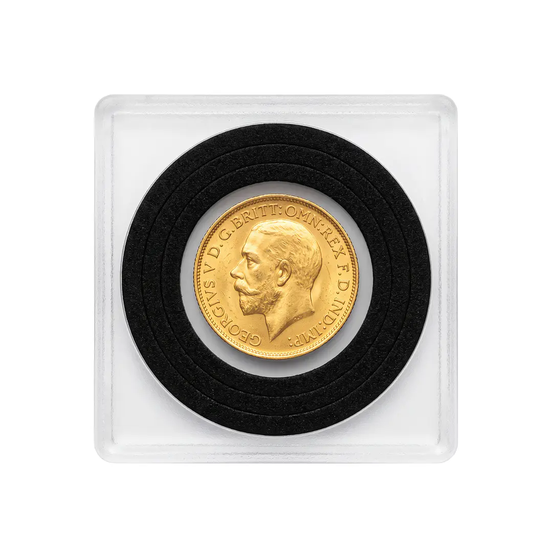 Moneda de Oro 1 Libra Sovereign Británica 1914 3