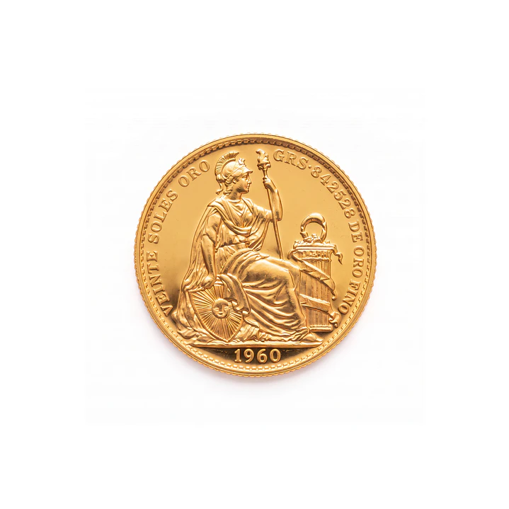 Moneda de Oro 20 Soles de Perú 1960 1