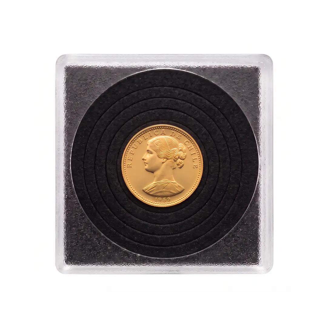 Moneda de Oro 20 Pesos de Chile 1959 4
