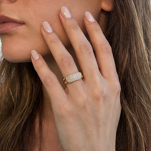 Anillo de Oro 18kt con Diamantes de 57 Puntos Totales Corte Brillante SI/H - By Danielle Costantini