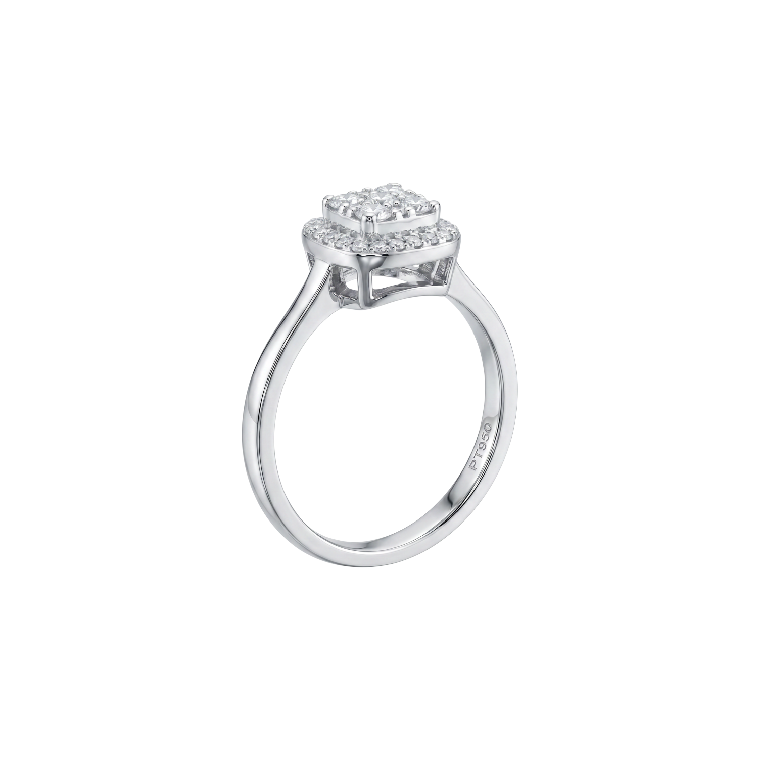 Anillo Oro Blanco 18kt Diamantes 54 Pts Resplandor Real 1