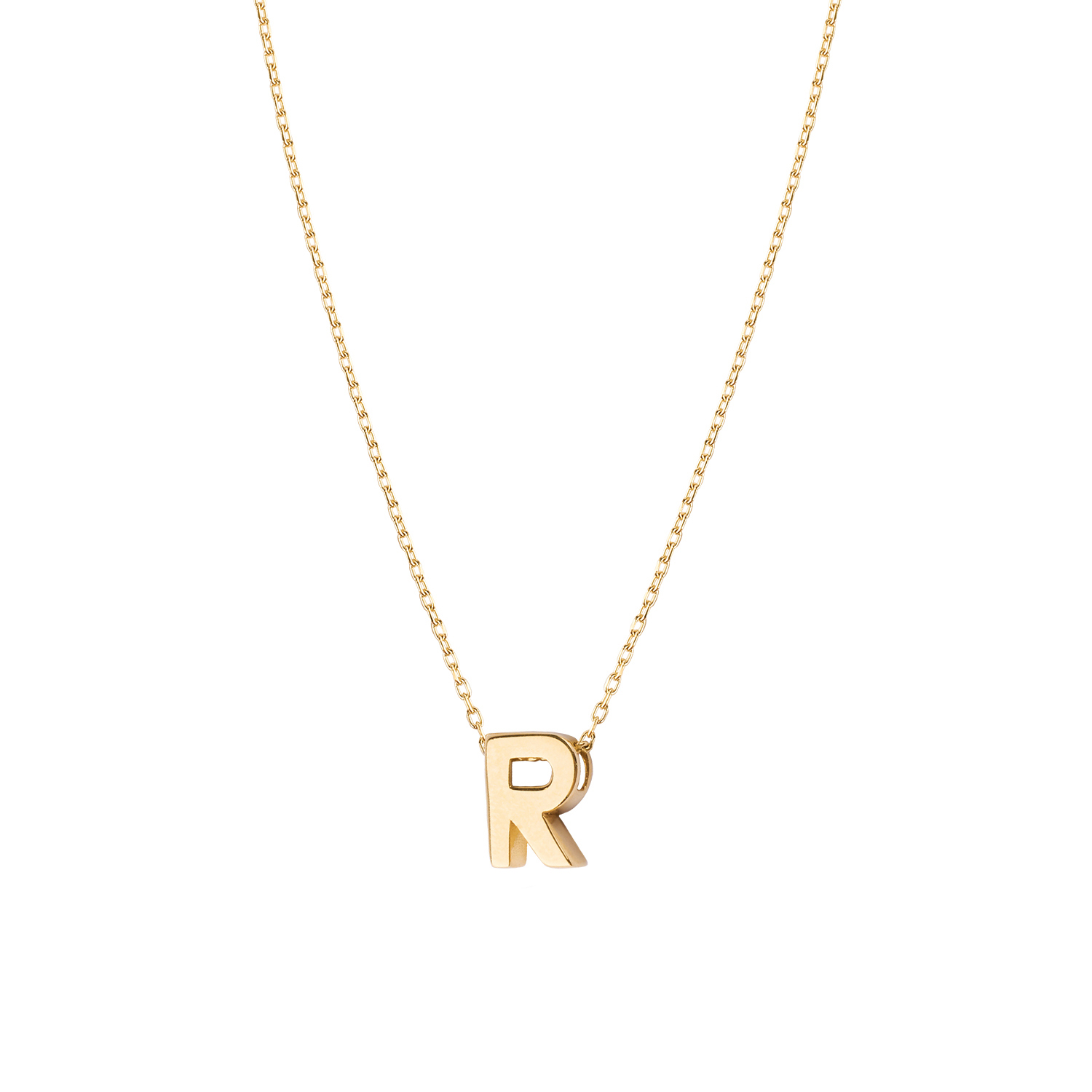 Collar de Oro 18kt Letra R 2