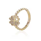 Anillo de Oro 18kt Trébol Circón - Miniatura 1