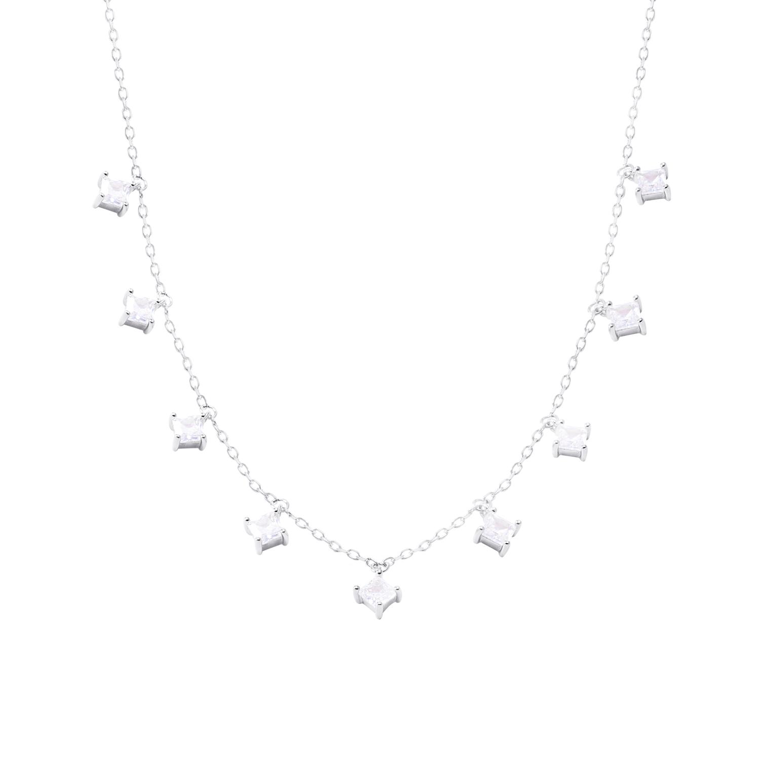 Collar de Plata Esterlina 925 Choker 9 Circones Colgantes 2