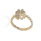 Anillo de Oro 18kt Trébol Circón - Miniatura 3