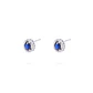 Aros Oro Blanco 18kt Diamantes 30 Pts y Zafiro 1,34 Qlts - Miniatura 1