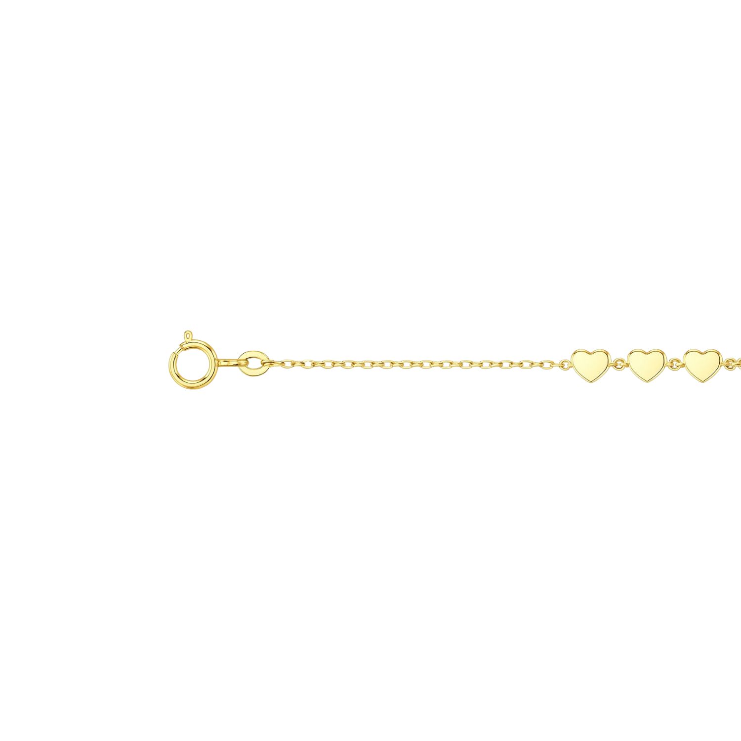 Pulsera Oro Amarillo 18kt Corazones 3x2 3
