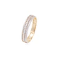 Anillo Compromiso de Oro 18Kt Medio Cintillo Riel Bicolor Circonita - Miniatura 1