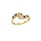 Anillo Oro Miel 18kt Vínculo con Rubí y Circonitas - Miniatura 2