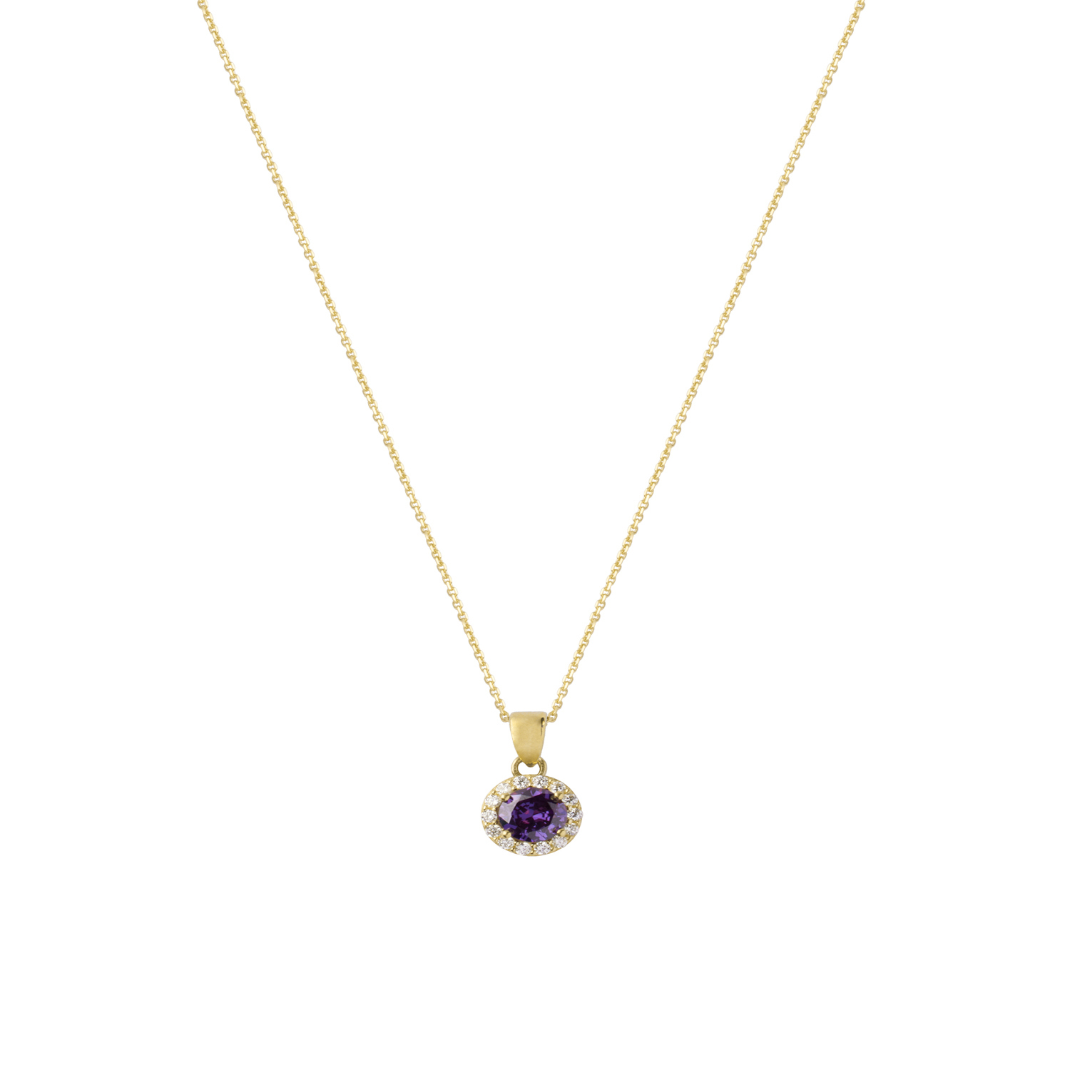 Colgante de Oro 18kt Circulo Piedra Amatista 2