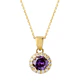 Colgante de Oro 18kt Circulo Piedra Amatista - Miniatura 3