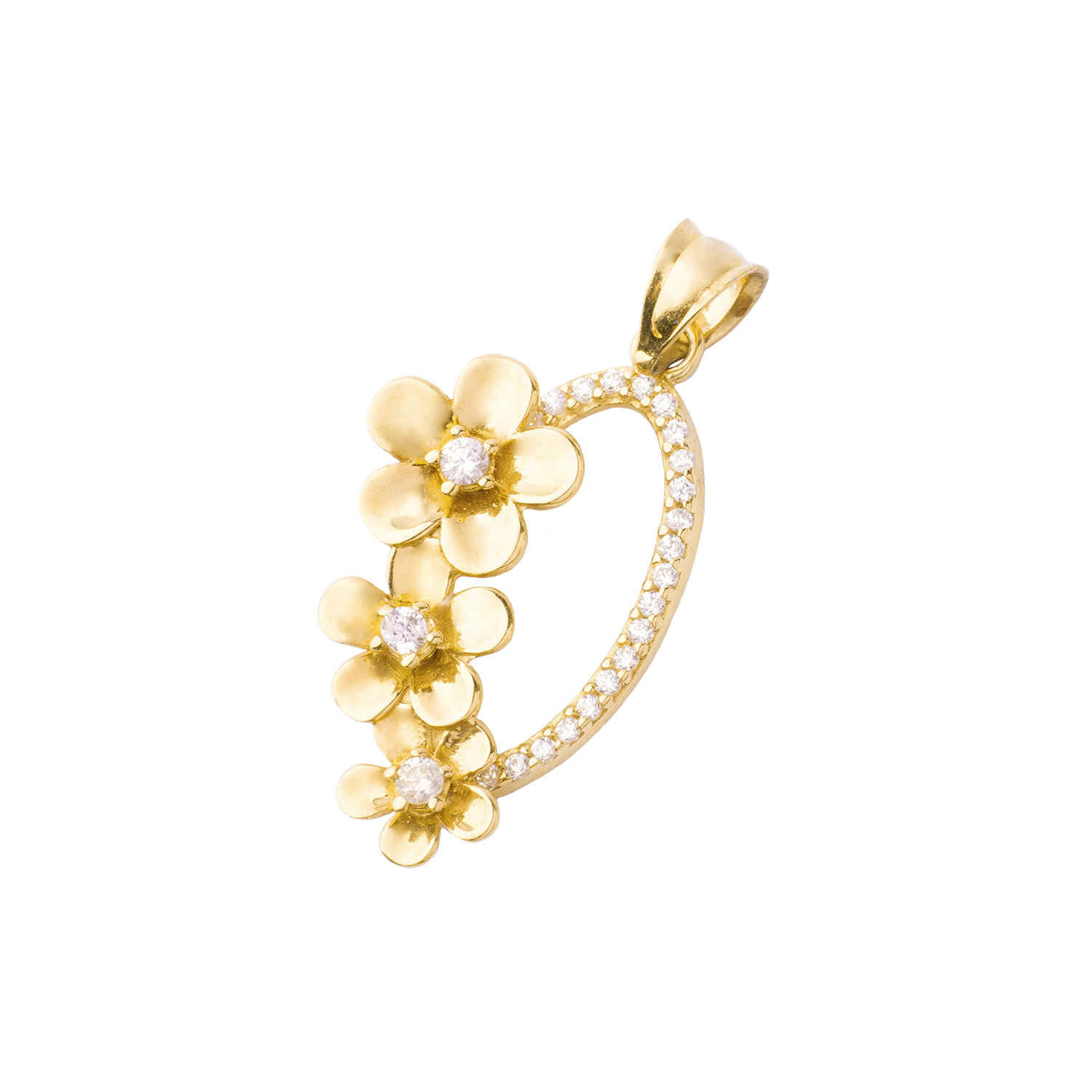 Colgante de Oro 18kt Trio de Flores 1