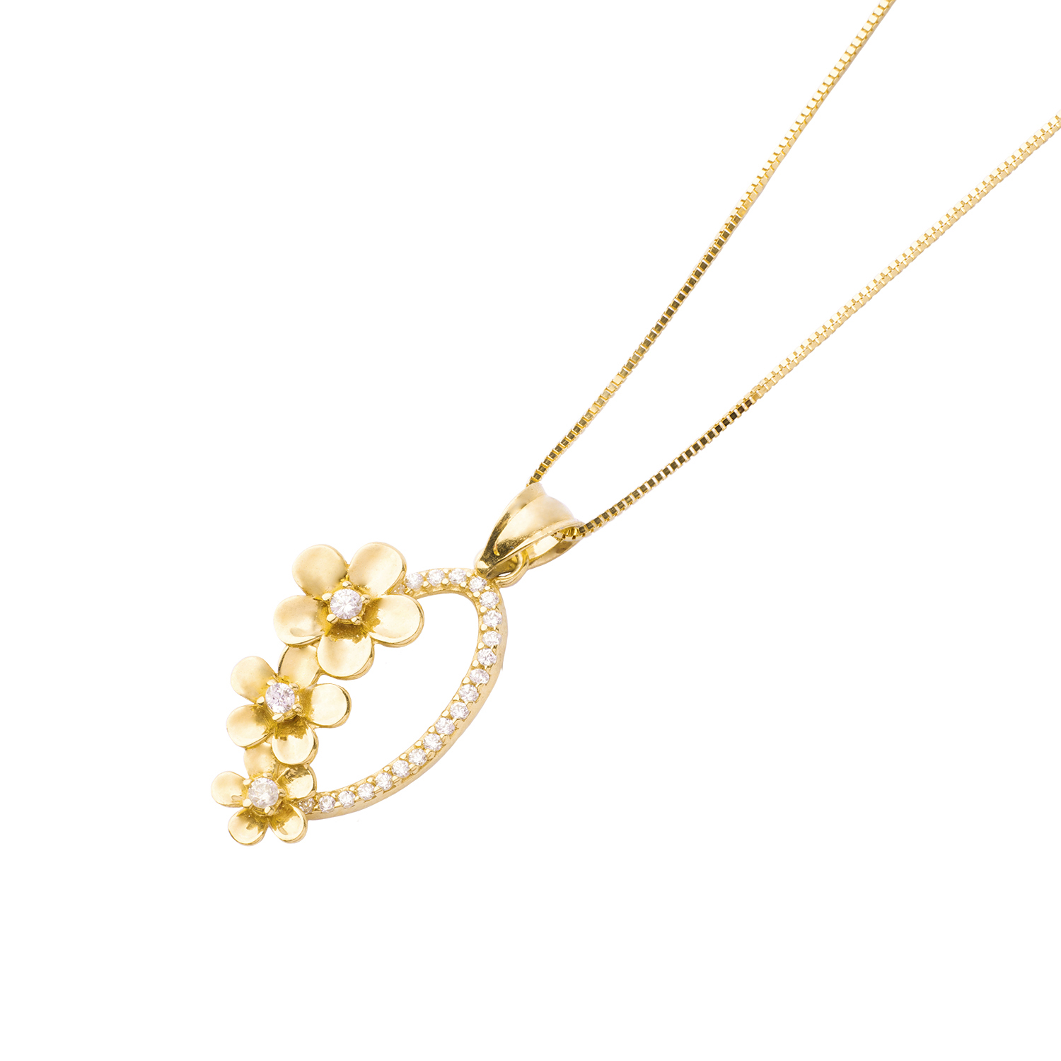Colgante de Oro 18kt Trio de Flores 2