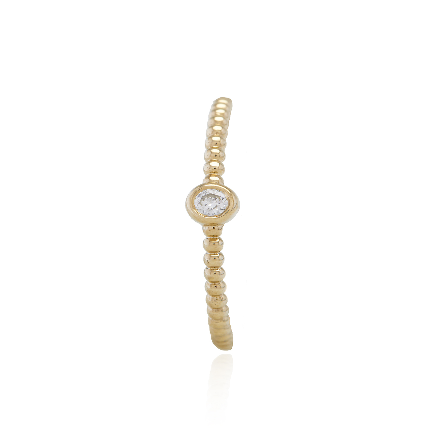 Anillo de Oro Amarillo 18kt con Diamantes de 3 Pts Corte Brillante SI/H 4