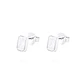 Aros de Plata Esterlina Rectangular Con Circonita - Miniatura 1