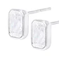 Aros de Plata Esterlina Rectangular Con Circonita - Miniatura 2
