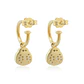 Aros de Plata Esterlina 925 Chinita Circonita Revestida en Oro - Miniatura 2