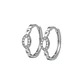 Aros de Plata Esterlina 925 Argollas Cadena con Circonita - Miniatura 1