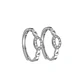 Aros de Plata Esterlina 925 Argollas Cadena con Circonita - Miniatura 3