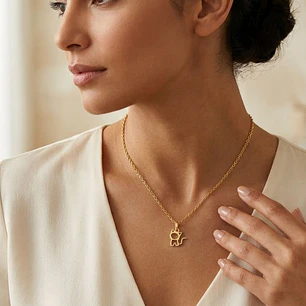 Colgante de Oro Miel 18kt Gatito Chico