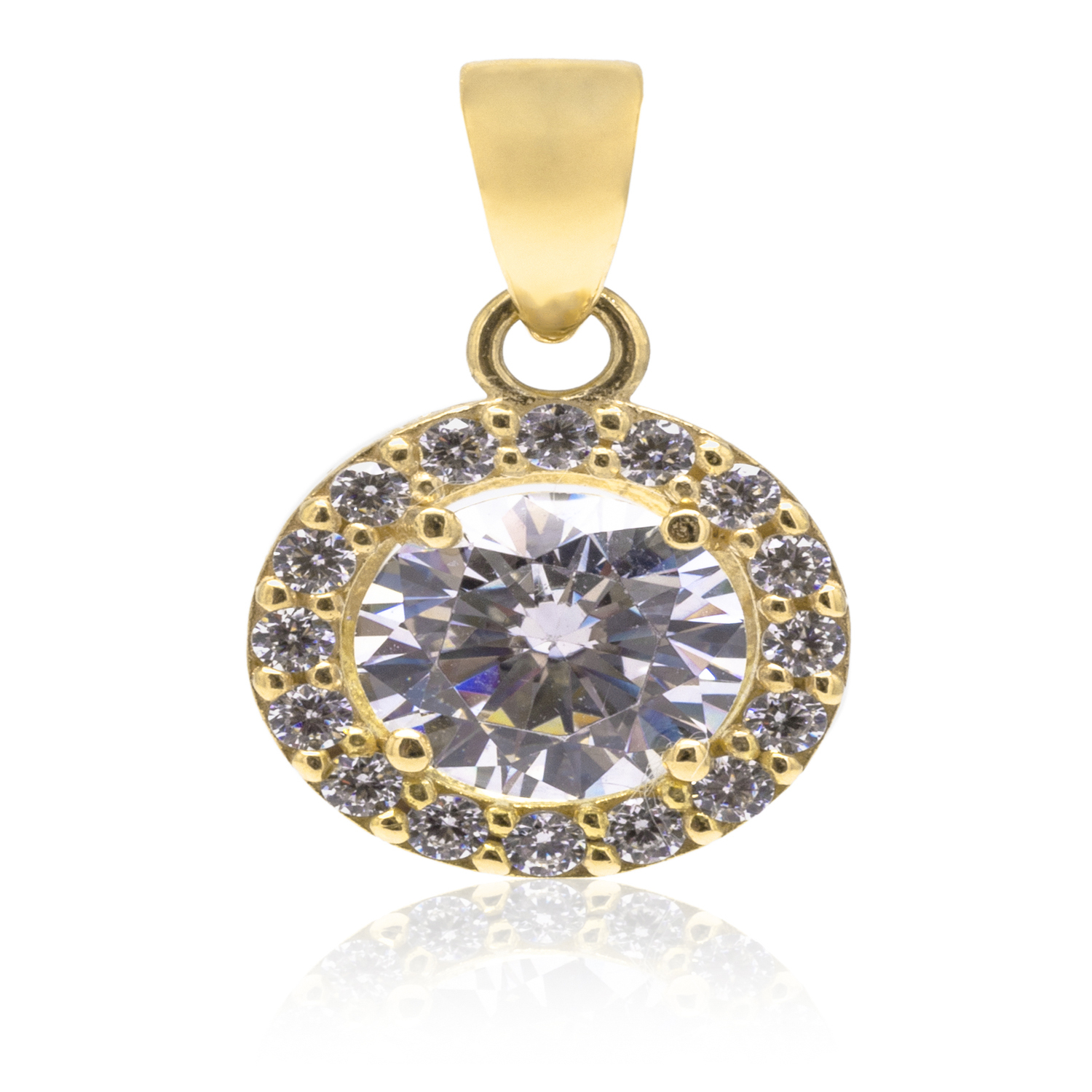 Colgante de Oro 18kt Circulo Circon 1