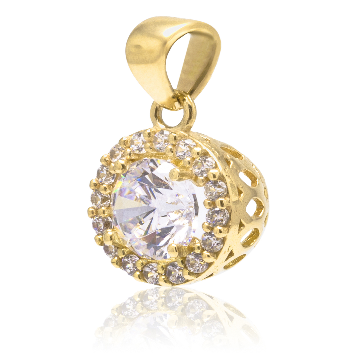 Colgante de Oro 18kt Circulo Circon 2