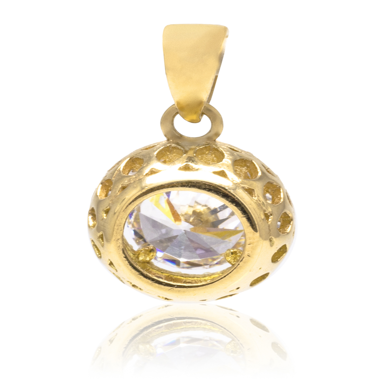 Colgante de Oro 18kt Circulo Circon 3