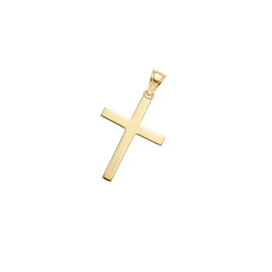 Colgante de Oro Miel 18kt Cruz Delgada