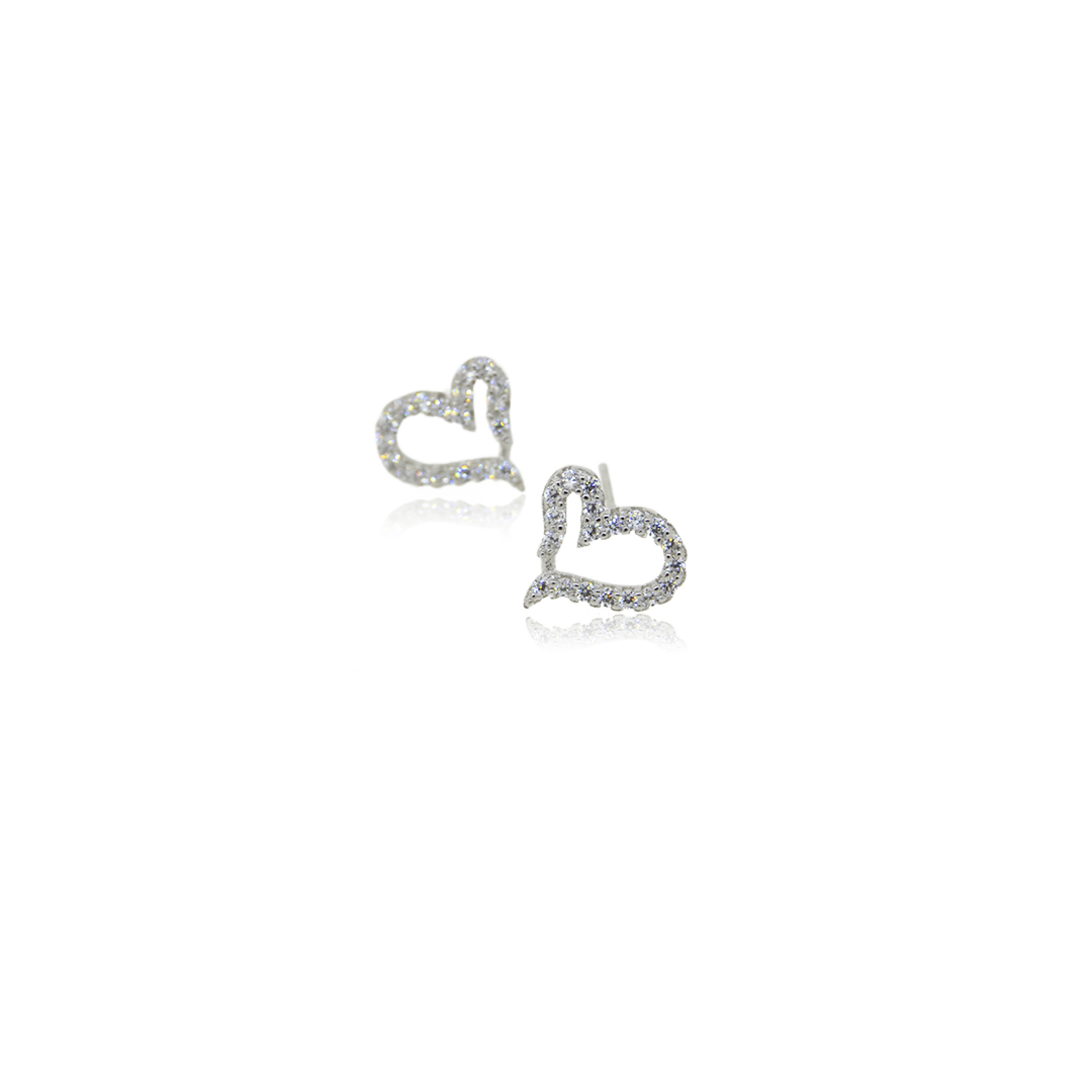 Aros de Plata Esterlina 925 Corazón Circonitas 1