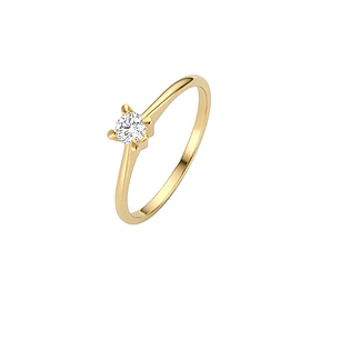 Anillo Oro Miel 18kt Solitario Esbelto