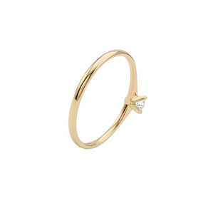 Anillo Oro Miel 18kt Solitario Esbelto