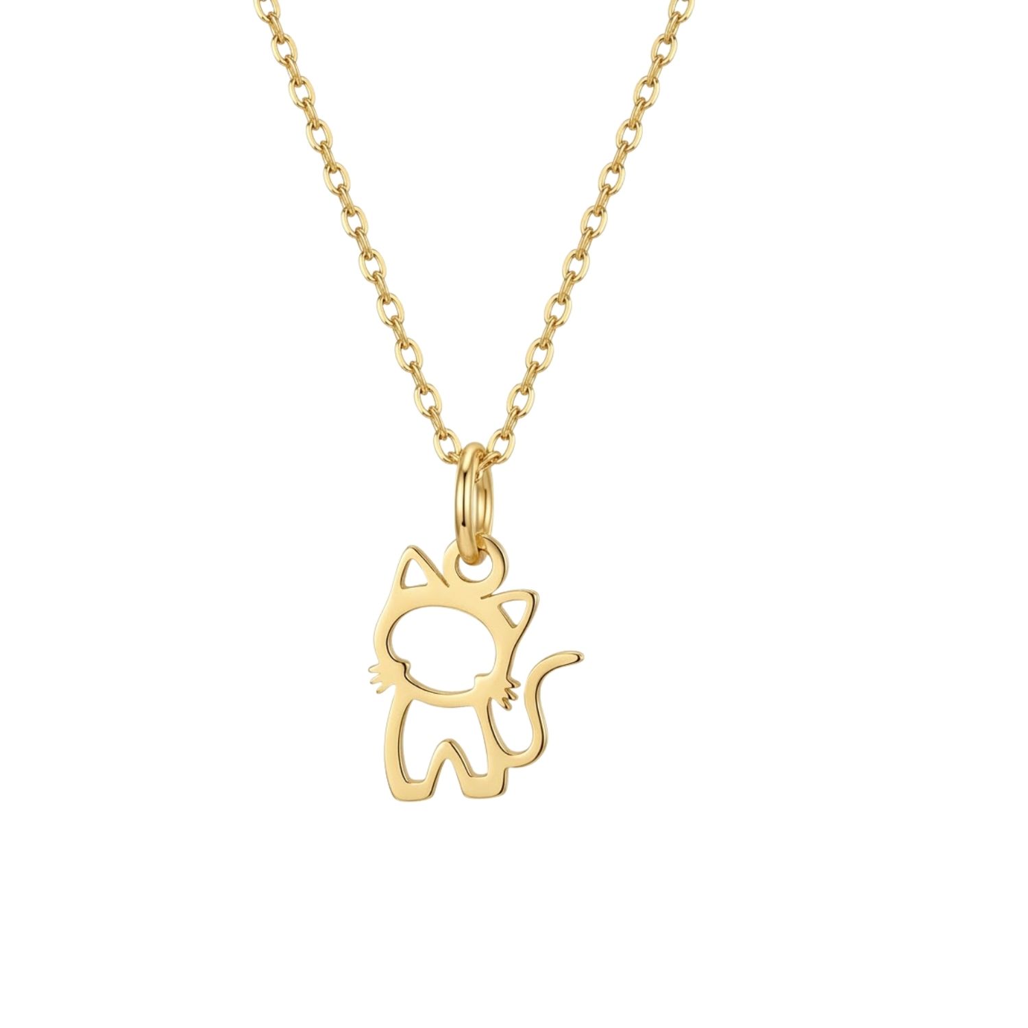 Colgante de Oro Miel 18kt Gatito Grande 3