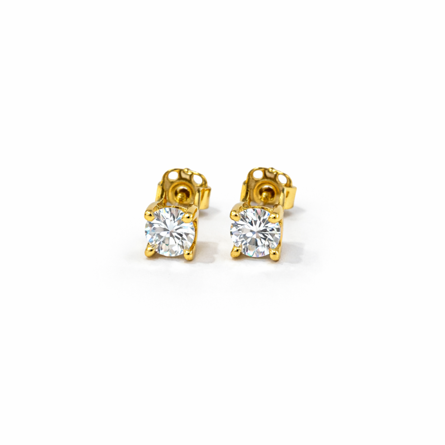 Aros Oro Amarillo 18kt Circonita Central 4MM 1