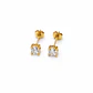 Aros Oro Amarillo 18kt Circonita Central 4MM - Miniatura 2