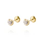Aros de Oro 18kt Corazón con Circonita - Miniatura 1