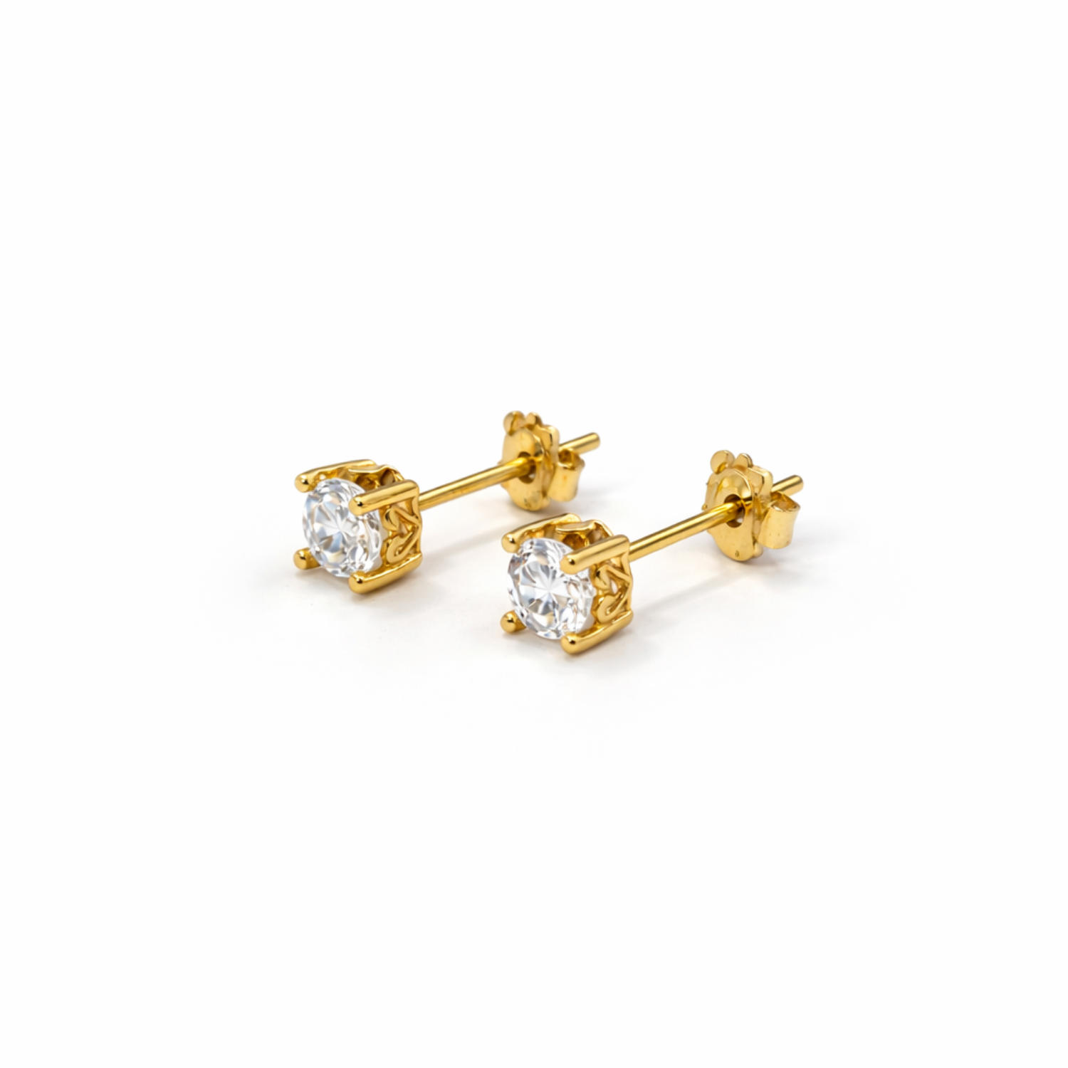 Aros Oro Amarillo 18kt Circonita Central 4MM 3